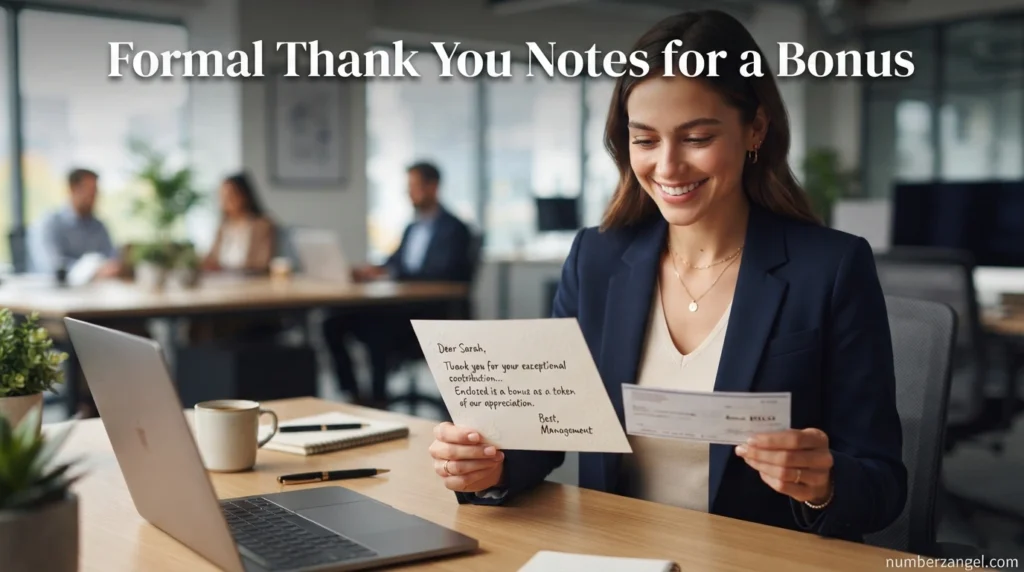 Formal Thank You Notes for a Bonus